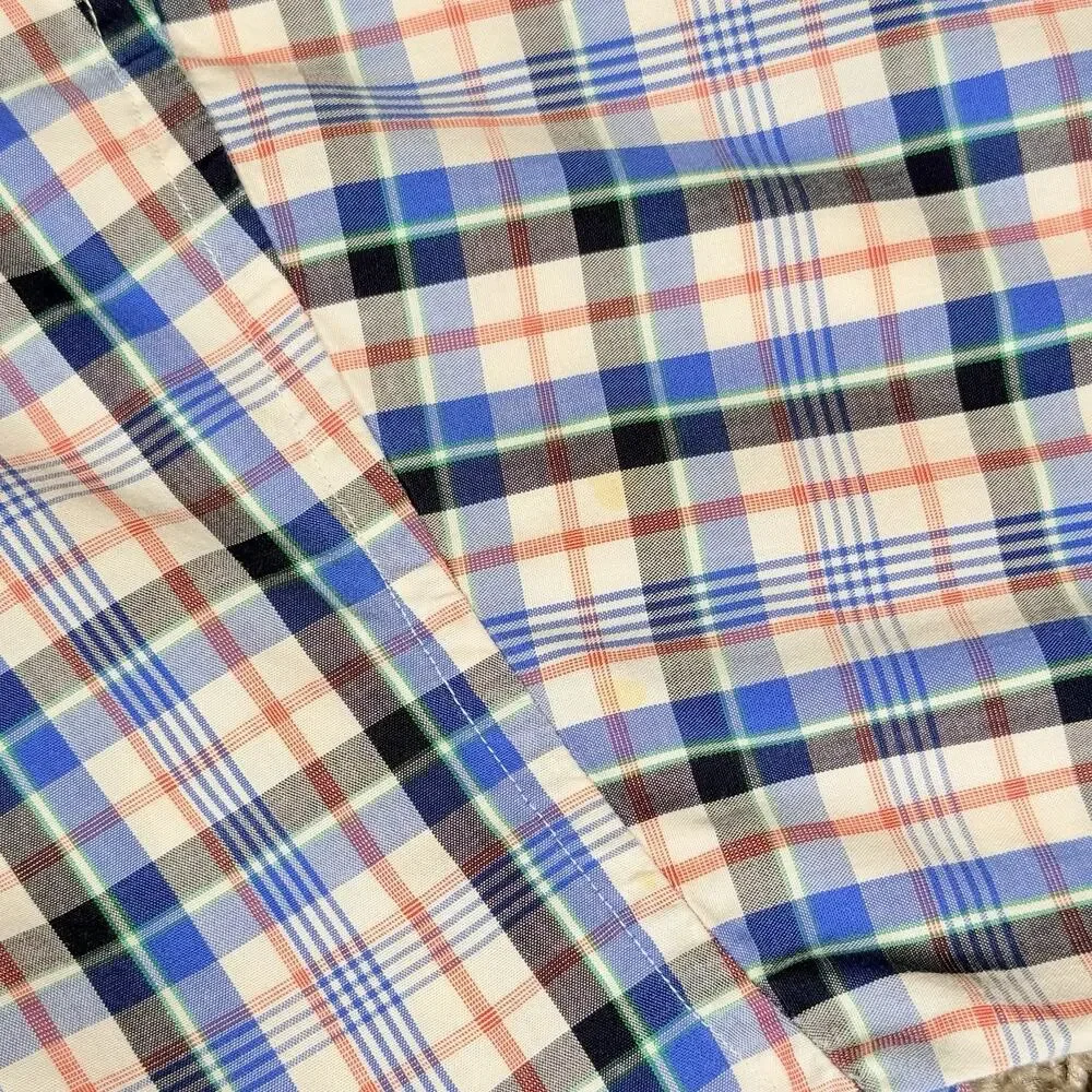 Polo Ralph Lauren Mens XL Short Sleeve Shirt Blue Pink Plaid Button Np Navy Pony